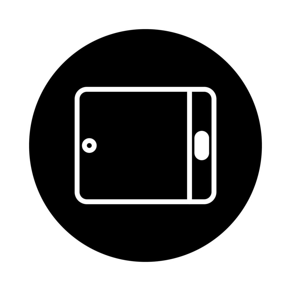 Minimalist black and white tablet icon design showcasing modern technology and connectivity in digital devices for use vector