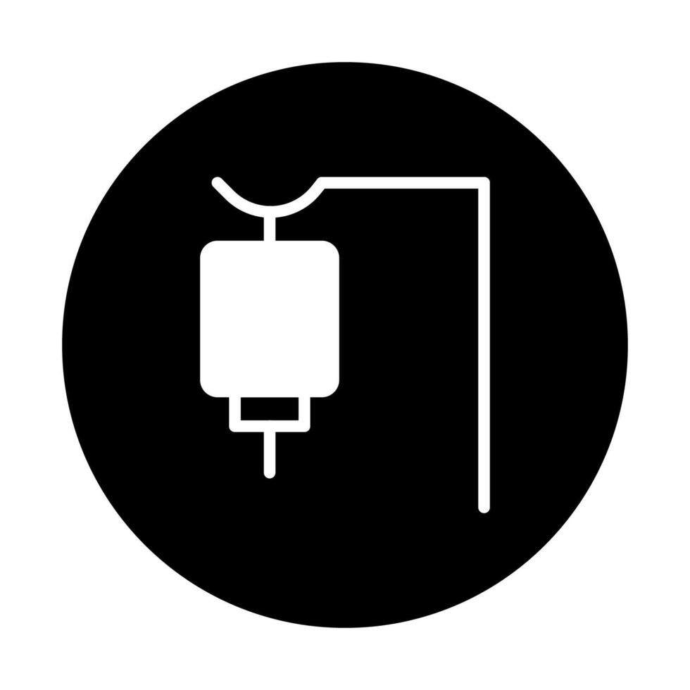 Medical intravenous drip silhouette design showcasing healthcare treatment infusion stand illustration and therapy depiction, suitable for health publications vector