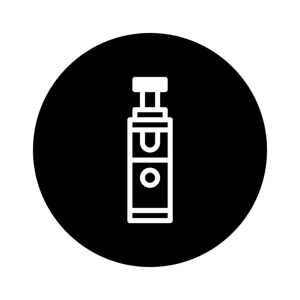 Illustration depicting a vaporizer pen with a black background showcases a minimalist e cigarette smoking device vector