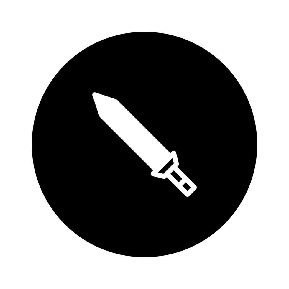 Iconic sword symbol in a modern black circle perfect for fantasy games and historical designs a minimalist symbol vector