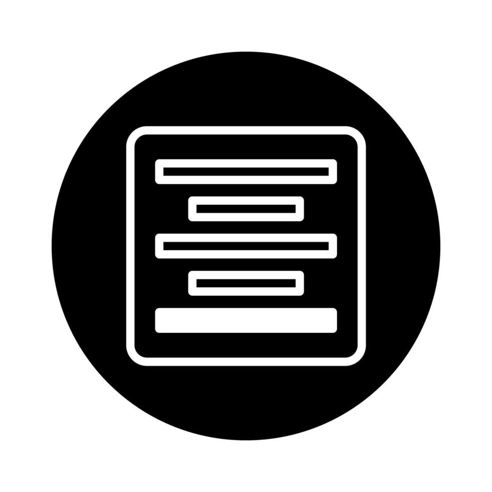 Iconic representation of document formatting options a minimalist design for web and application interfaces emphasizing alignment and structure vector