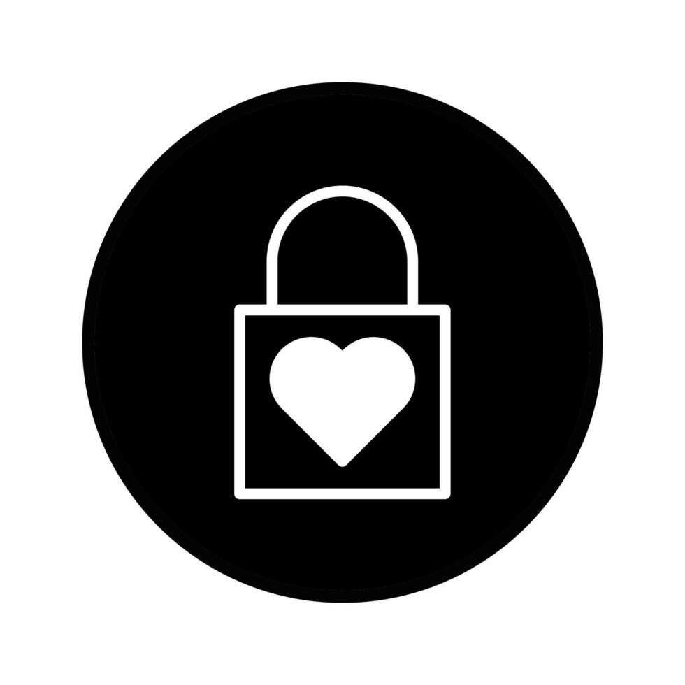Heart lock icon illustration represents security and safety in loving relationships with protection concept and emotional commitment vector