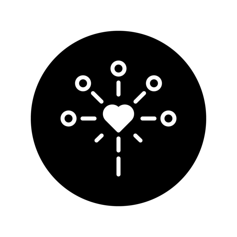 Heart centered network connecting diverse points illustrating communication and collaboration for success love and unity vector