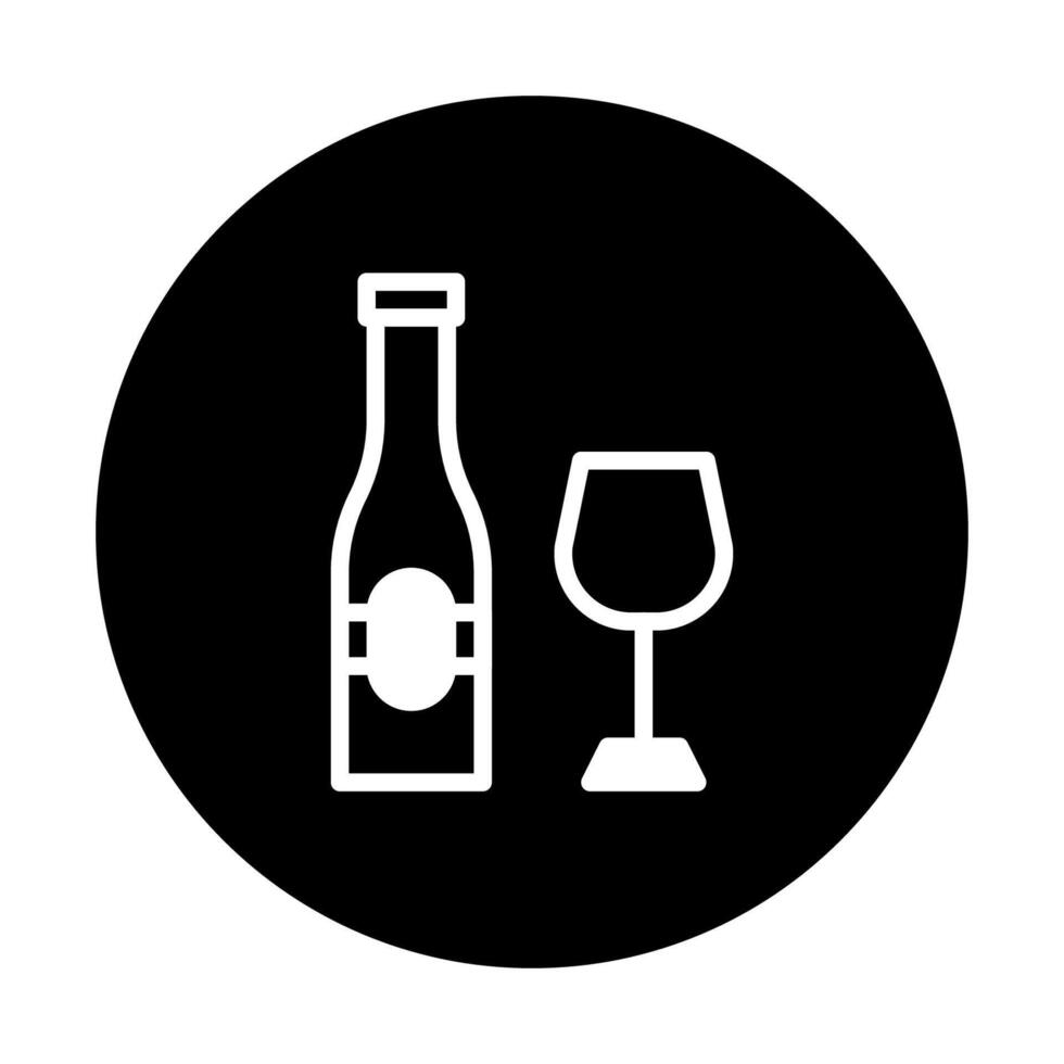 Elegant wine bottle and glass icon design for wine related service offering clean visual appeal vector