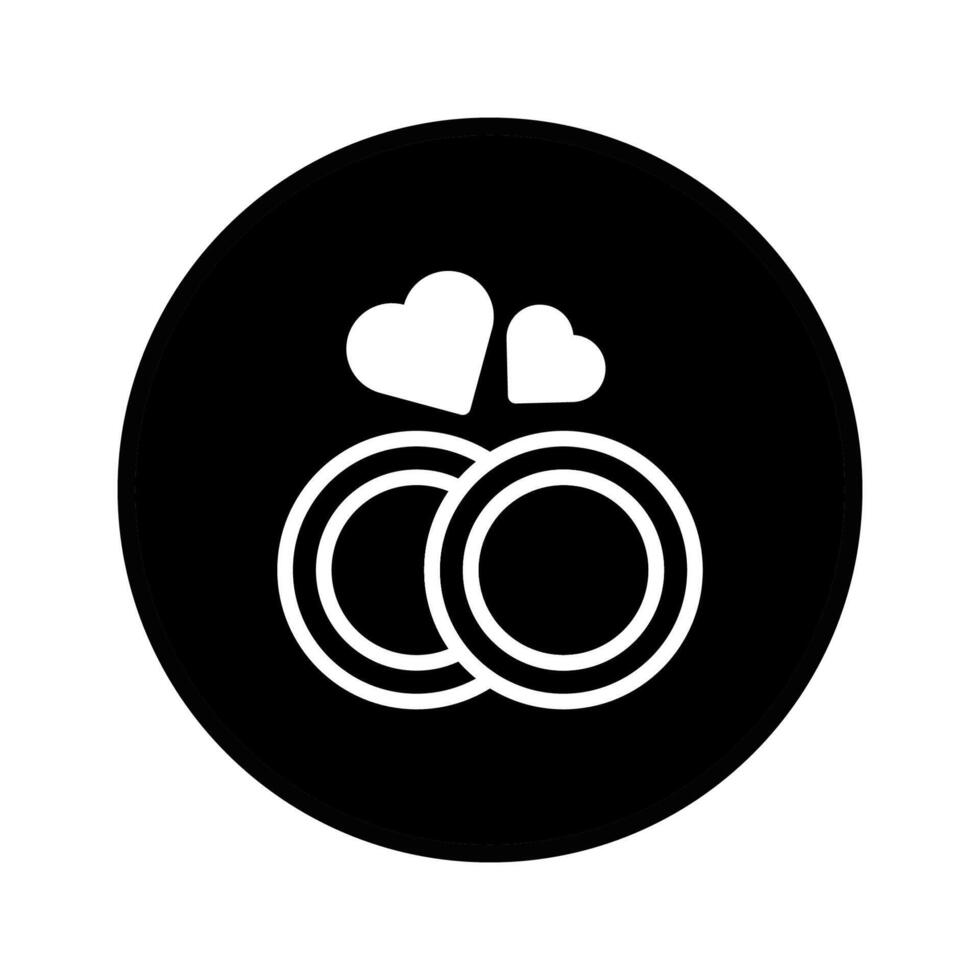 Elegant wedding rings icon illustration conveying love and commitment for couples tying knot together forever vector