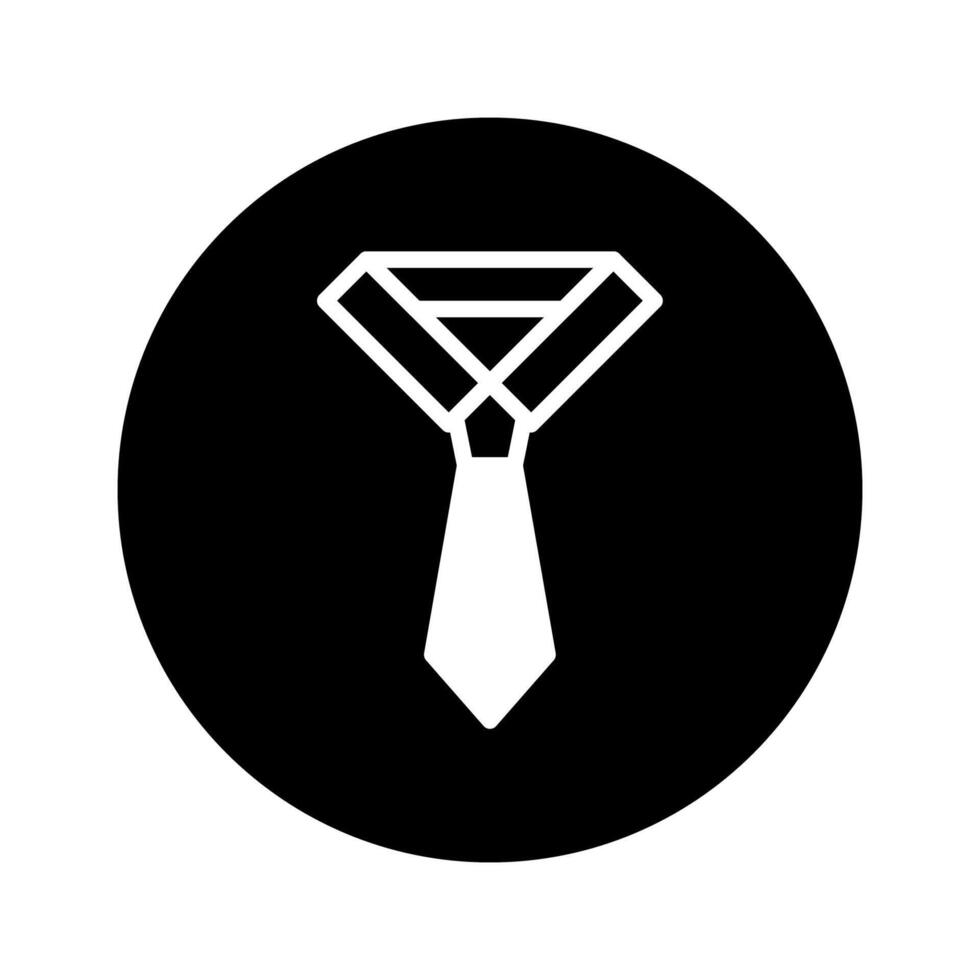 Elegant tie icon in black circle representing professional attire for business or formal occasions and style vector