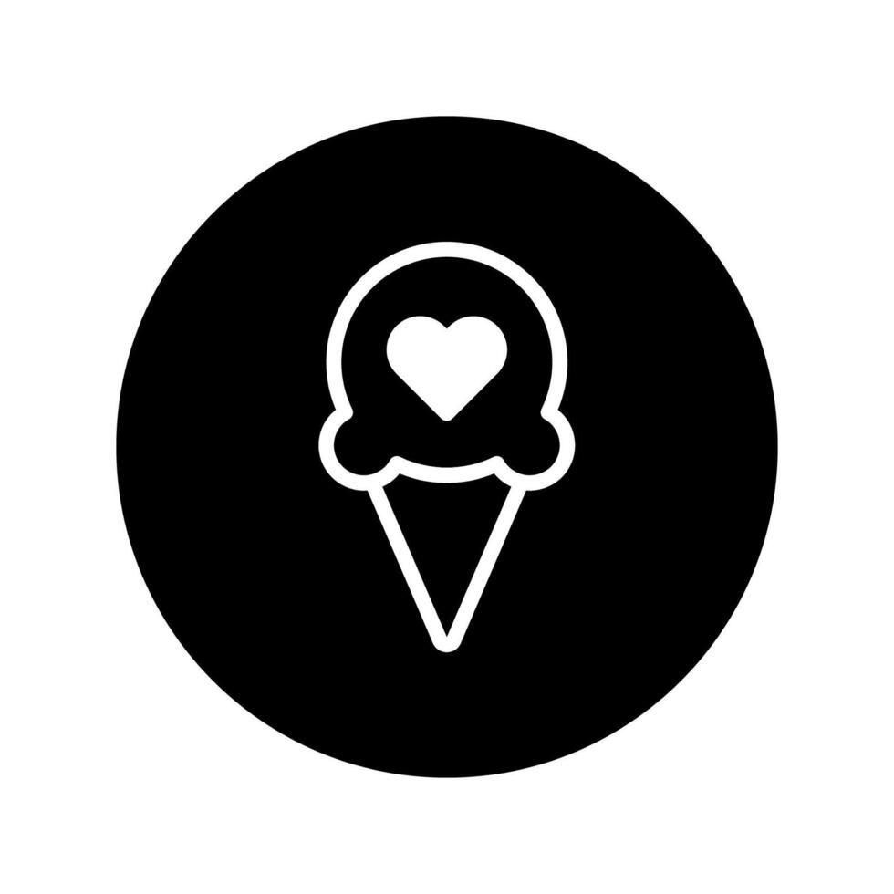 Elegant ice cream icon design with heart detail on dark background for lovers vector