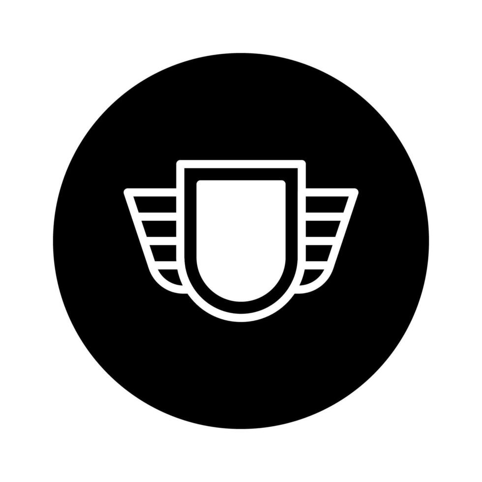 Elegant emblem illustration displaying shield icon with wings design in center position perfect for logos vector