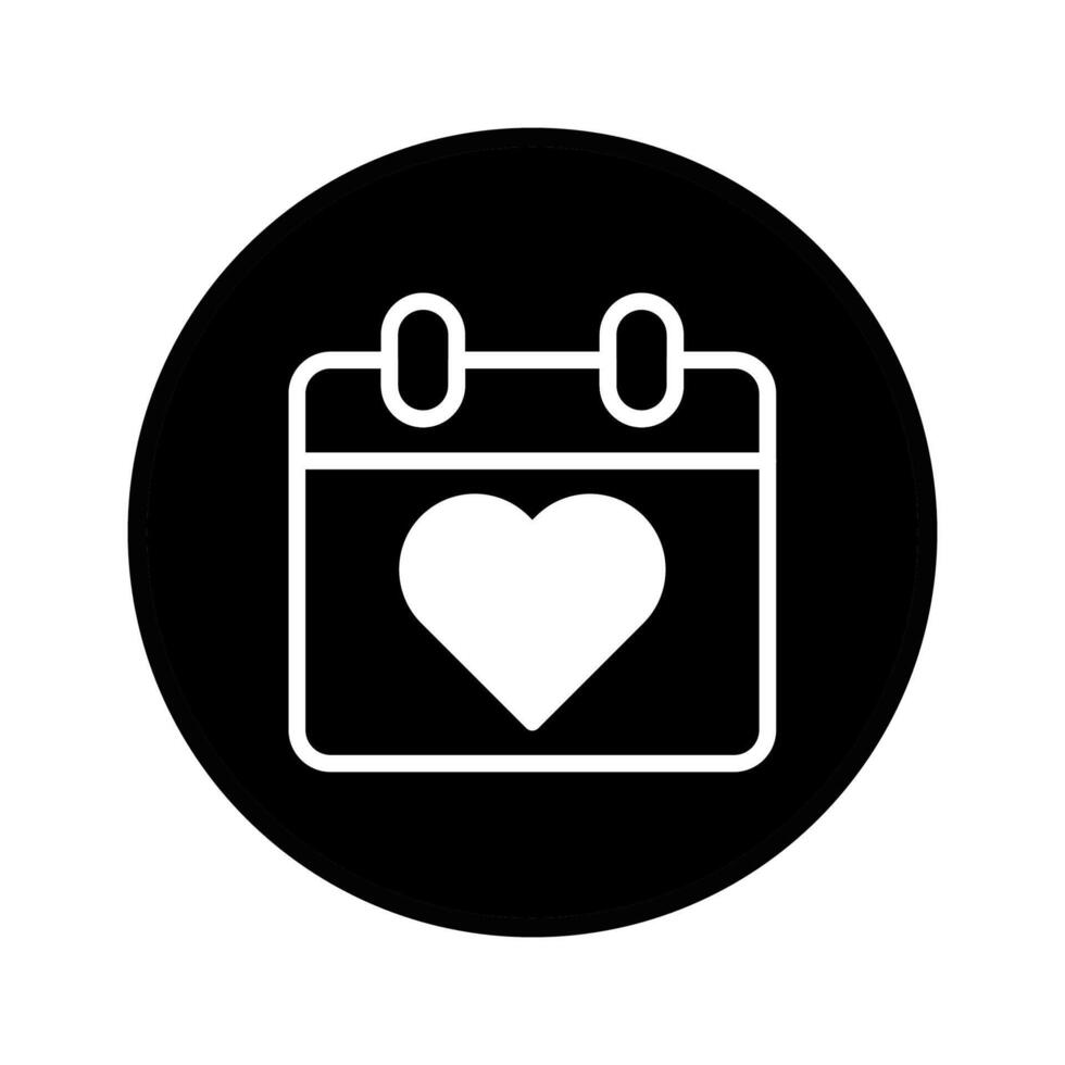 Calendar with heart icon displaying love and appointment dates important events and schedules reminders vector