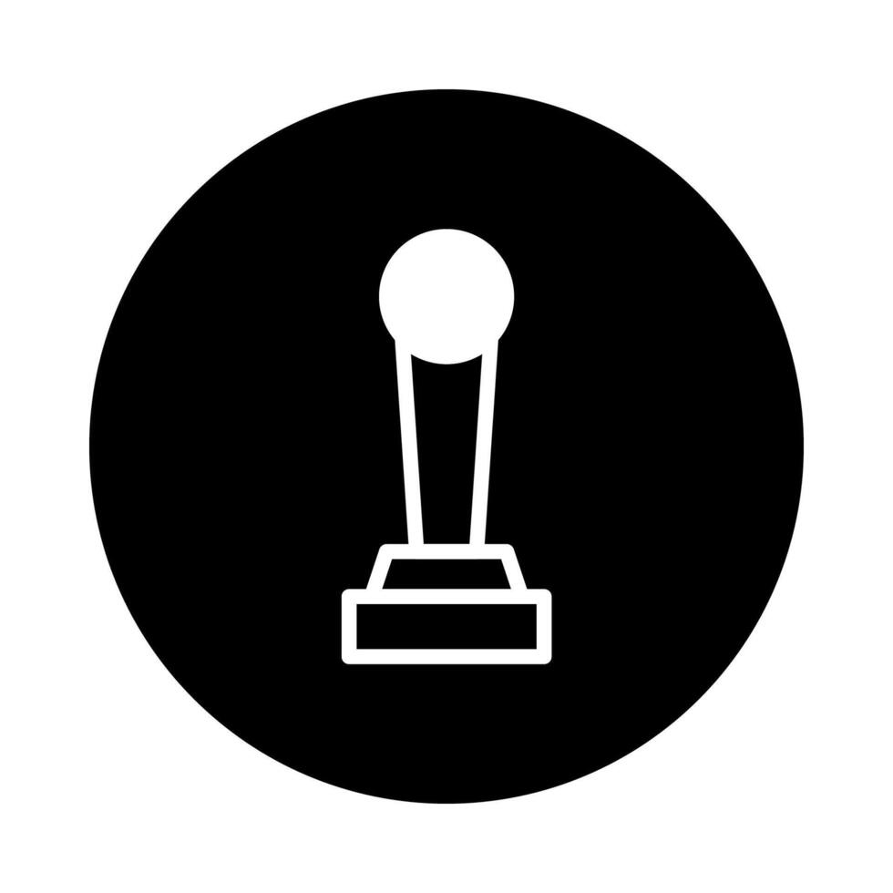 Black and white award trophy icon design for achievement and successful projects concept in minimalist illustration style vector