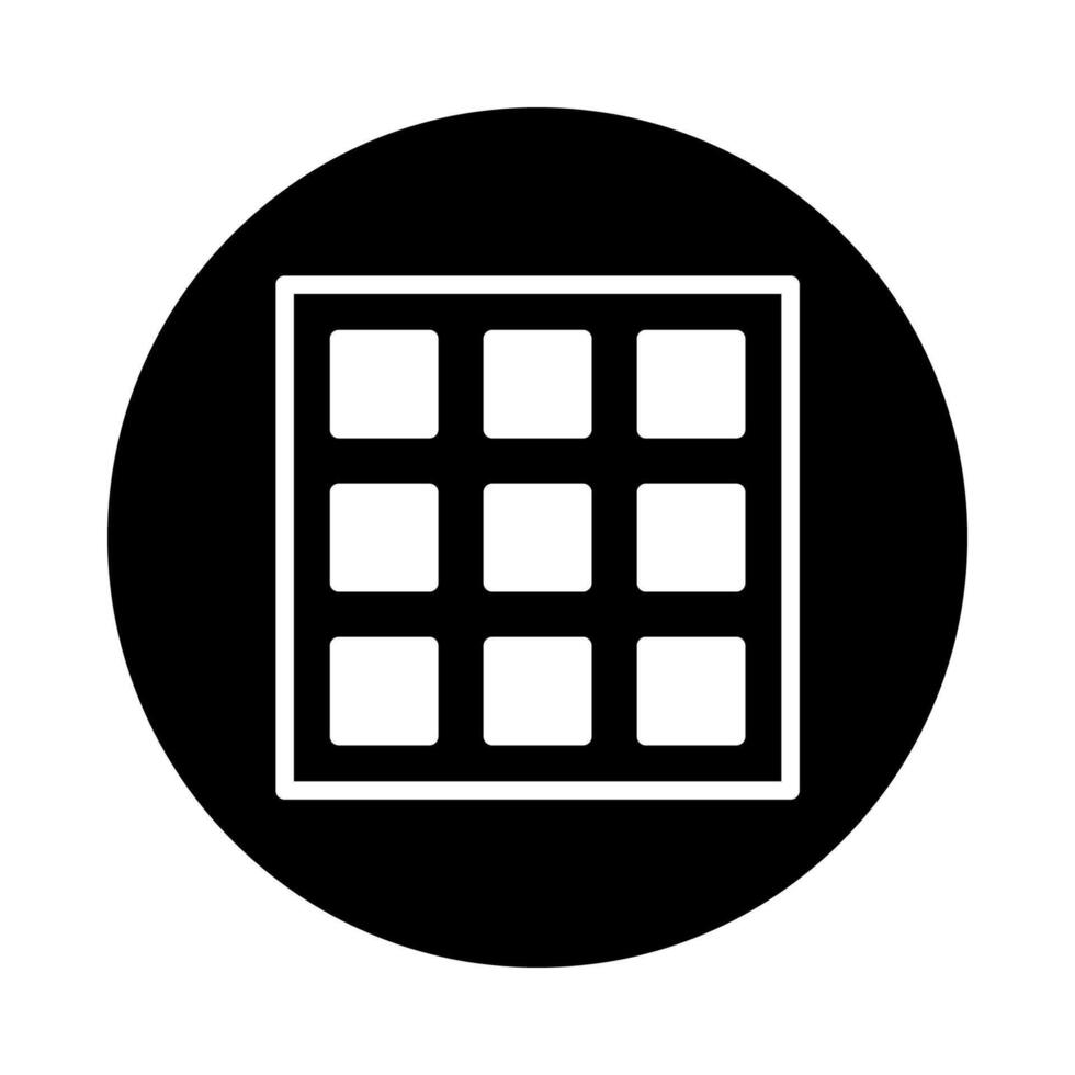 Application grid menu icon representing options functions settings and navigation for user interface design vector