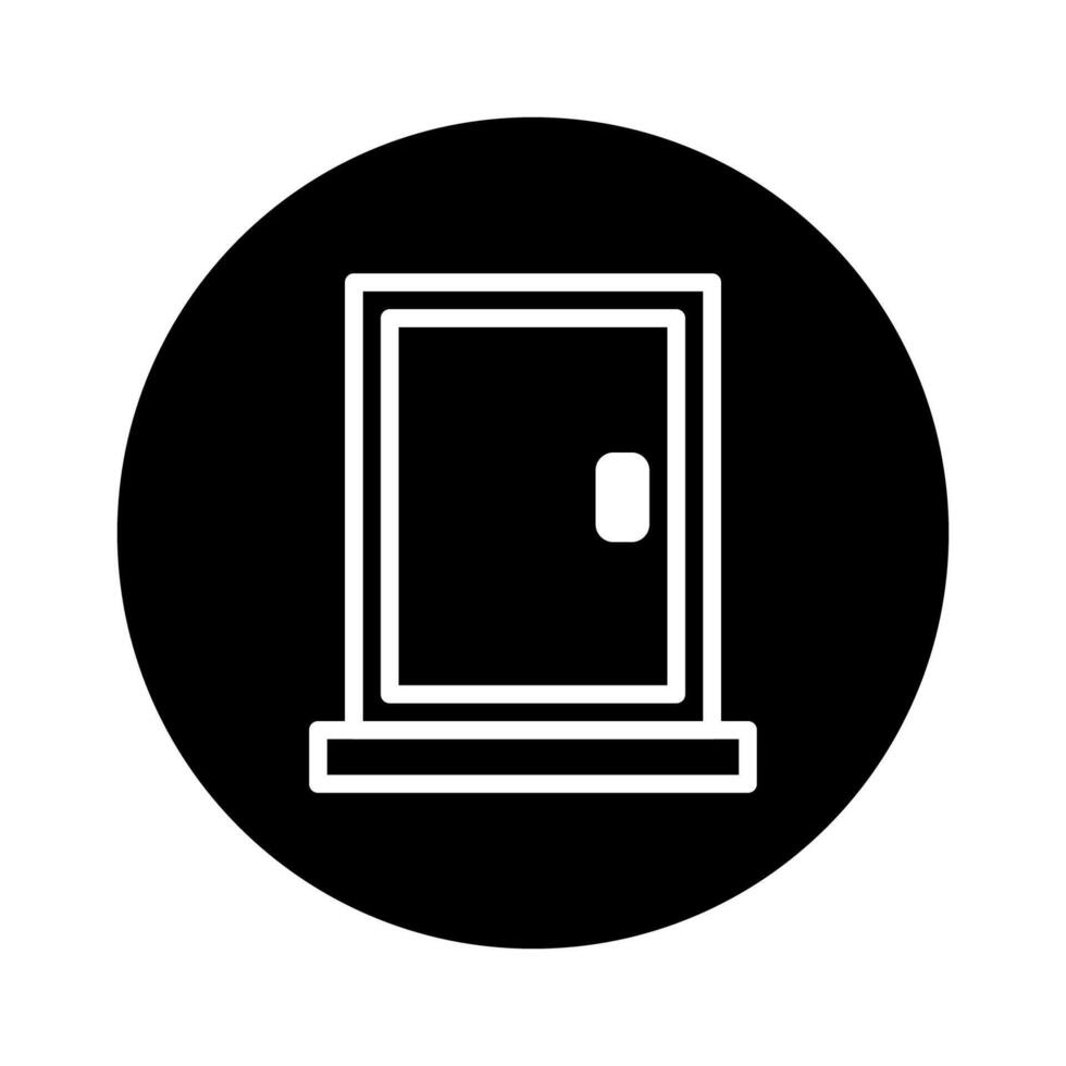 A Simple Black and White Door Icon Design for Modern Interior Design Illustration vector