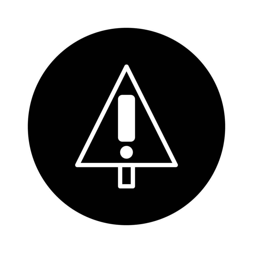 A Minimalist Attention Icon Illustration Showing a Caution Sign Inside a Circle Over a White Background vector
