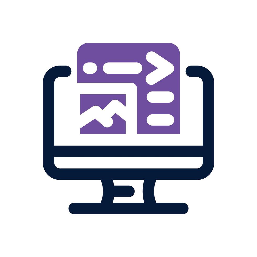 front end duotone icon. Sleek and modern icon for websites, mobile apps, marketing materials, and corporate design. Fully scalable and ready to use. vector