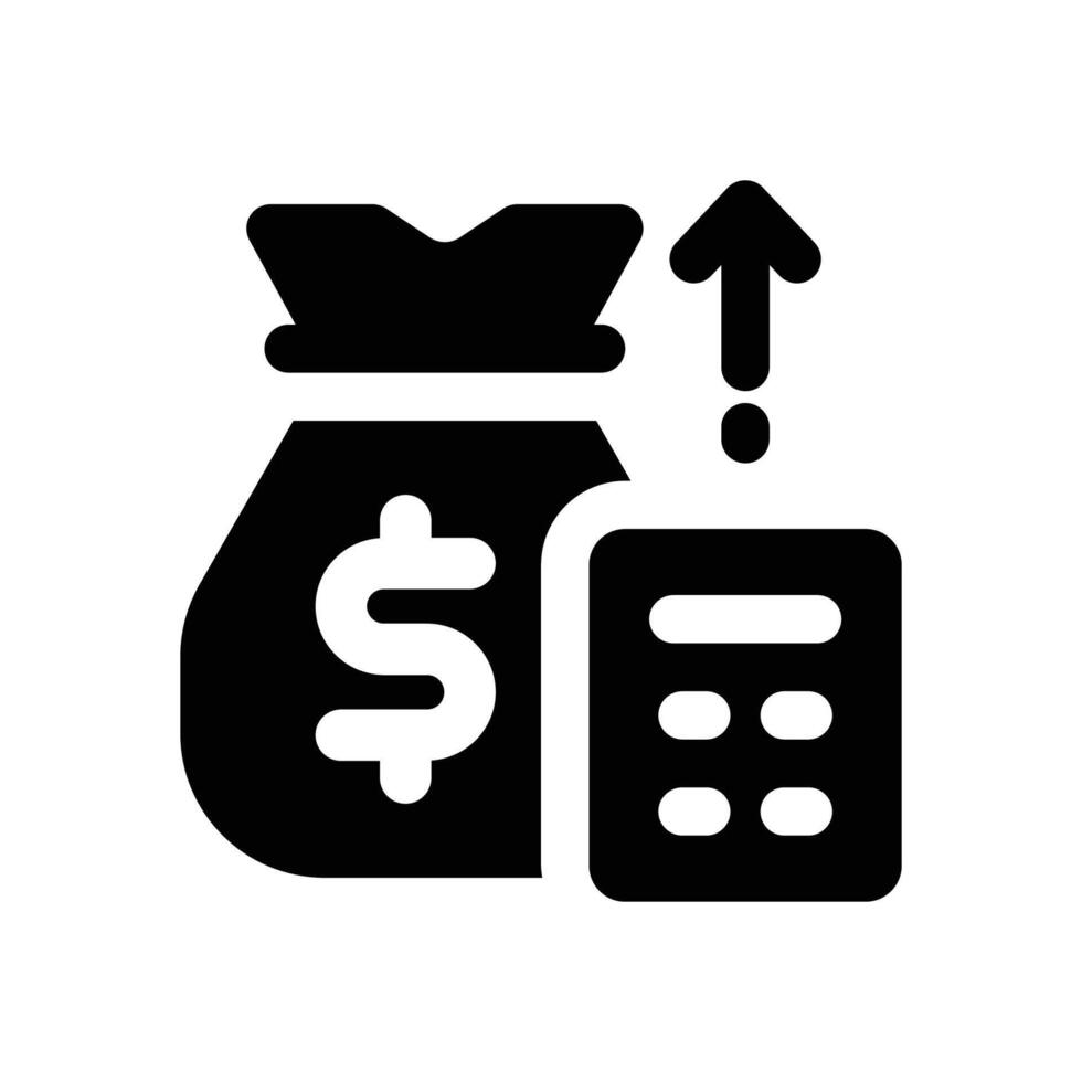 cost glyph icon. Strong and solid icon for websites, mobile interfaces, presentations, and visual branding. High quality and easy to edit. vector