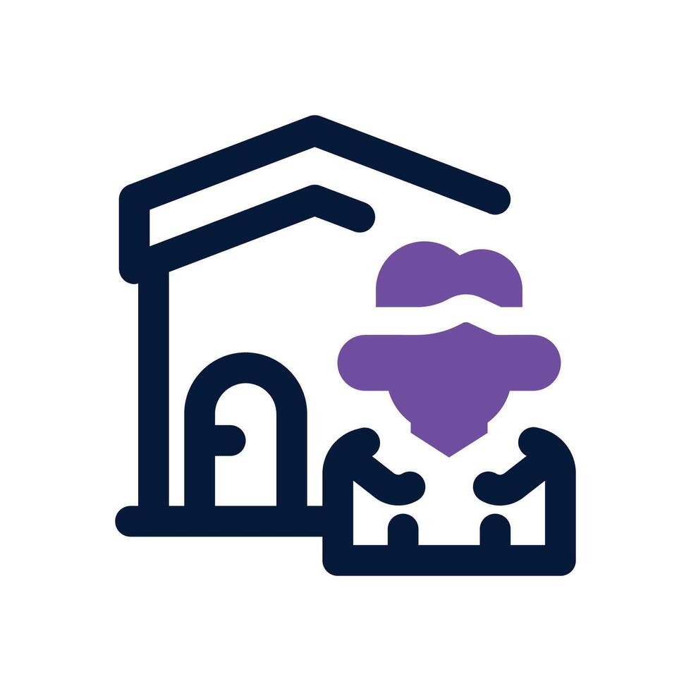 real estate agency dual tone icon. Sleek and modern icon for websites and mobile apps. vector