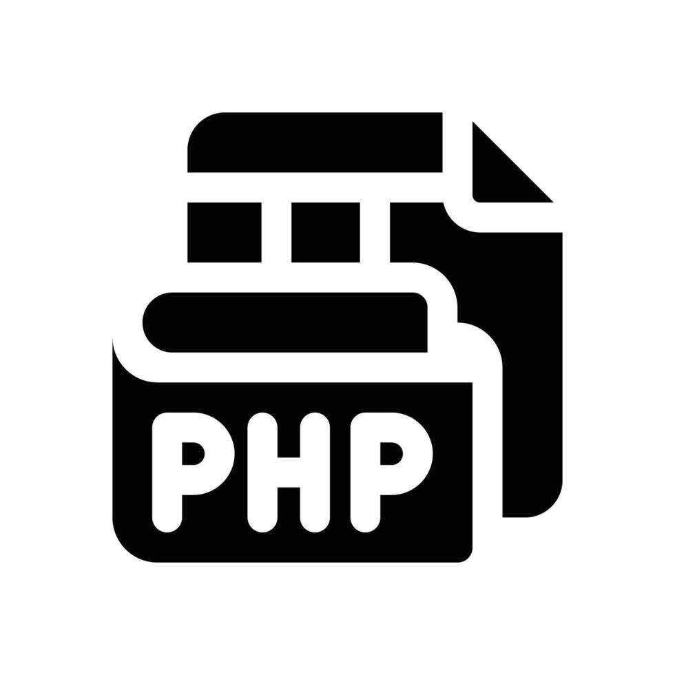 php glyph icon. Strong and solid icon for websites and mobile apps. vector