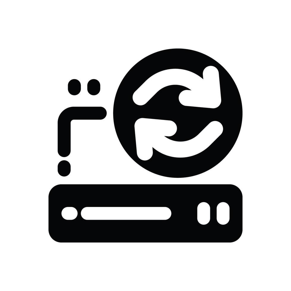 data sync glyph icon. Strong and solid icon for websites and mobile apps. vector