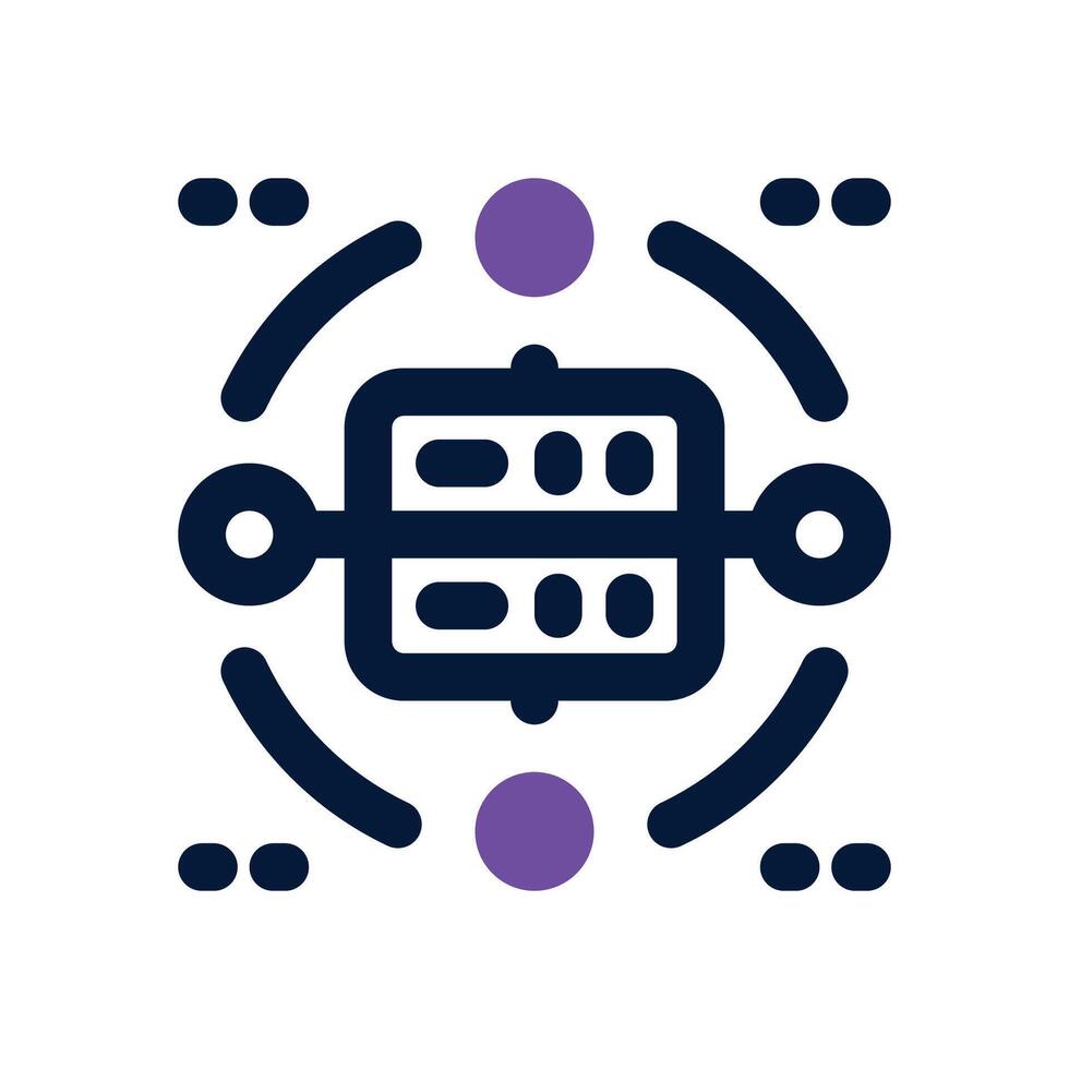 data hub dual tone icon. Sleek and modern icon for websites and mobile apps. vector