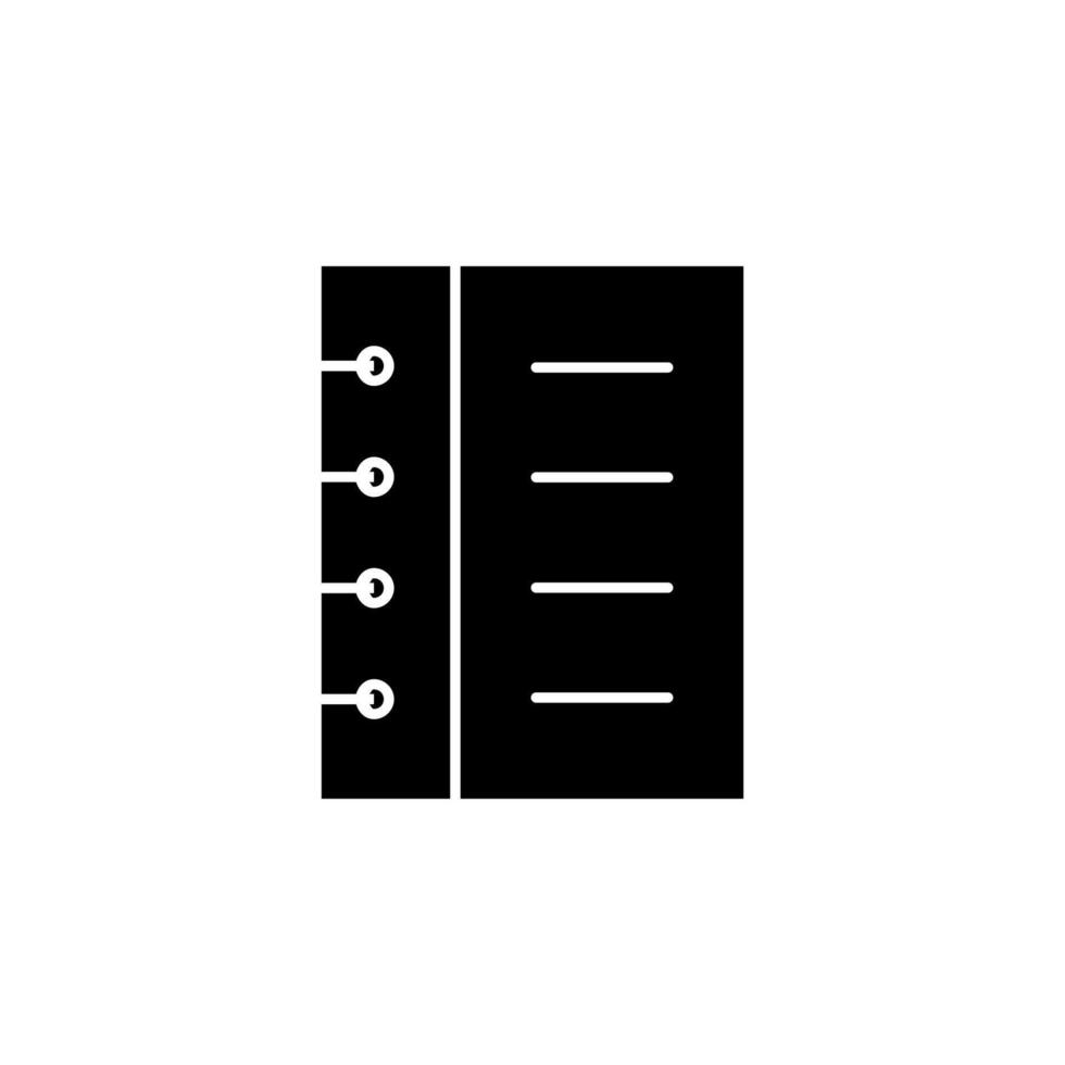notebook, book, journal solid icon vector