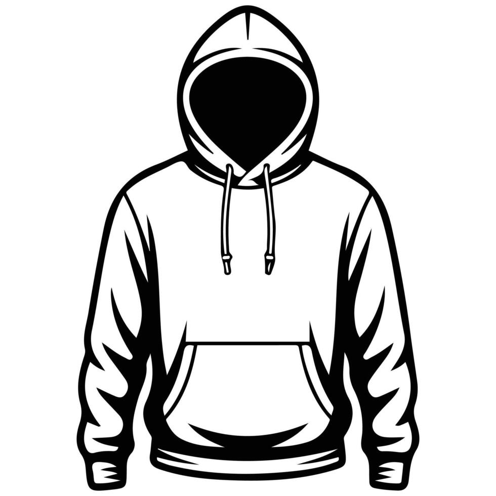 Contemporary hooded jacket outline icon simple graphic for digital applications and branding vector