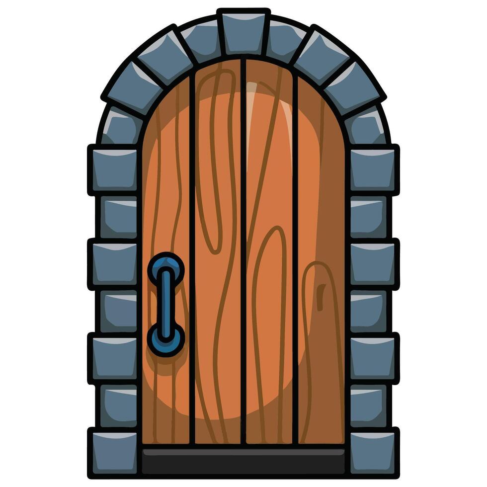 Fantasy fortress gateway historical architecture graphic isolated on white vector