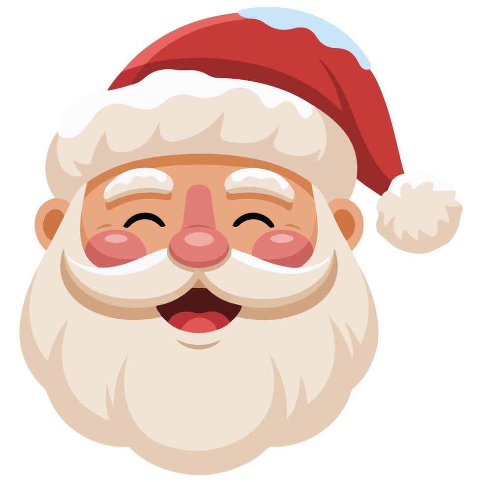 Festive Santa Claus face holiday illustration isolated on plain white vector