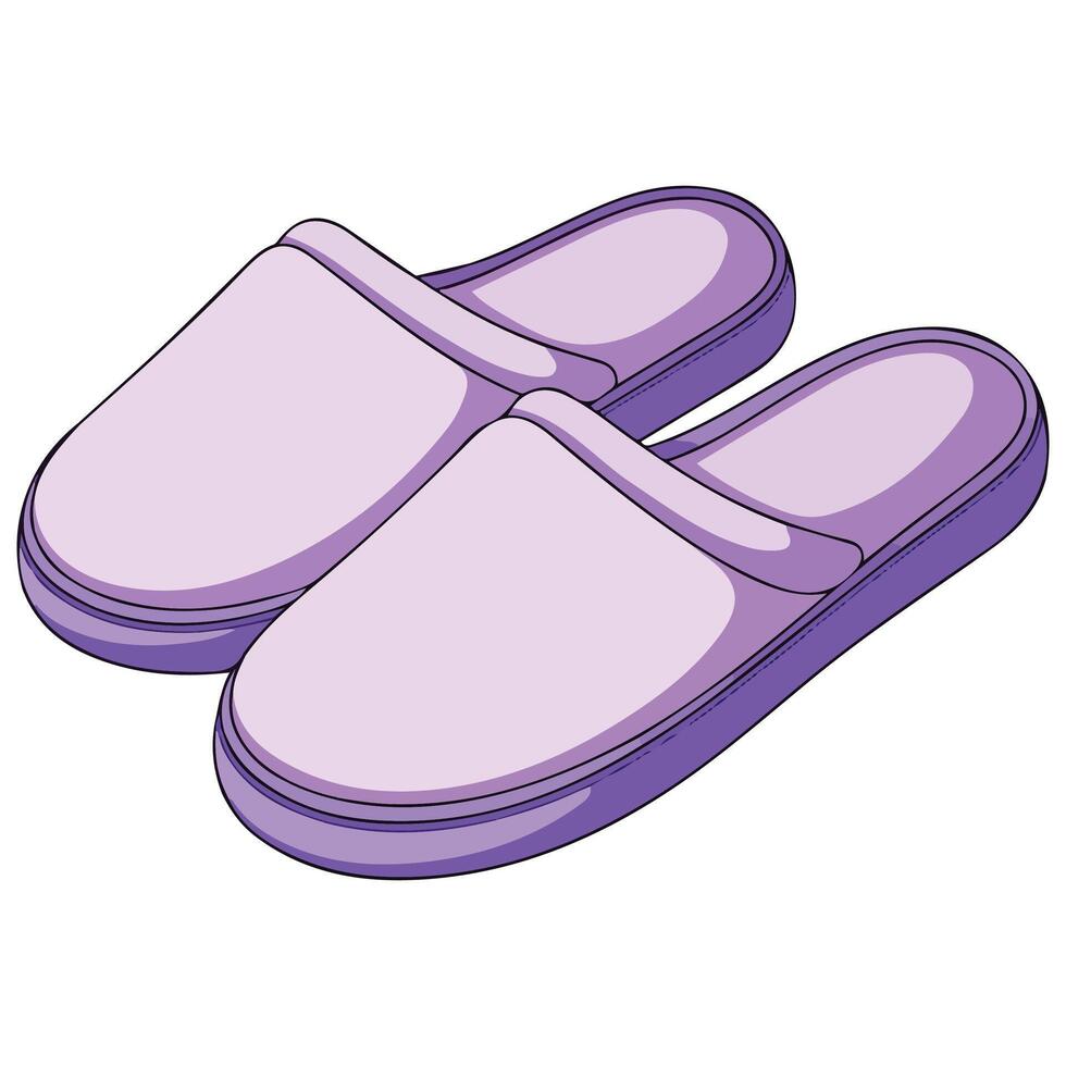 Comfortable home footwear flat icon slippers illustration isolated on white vector