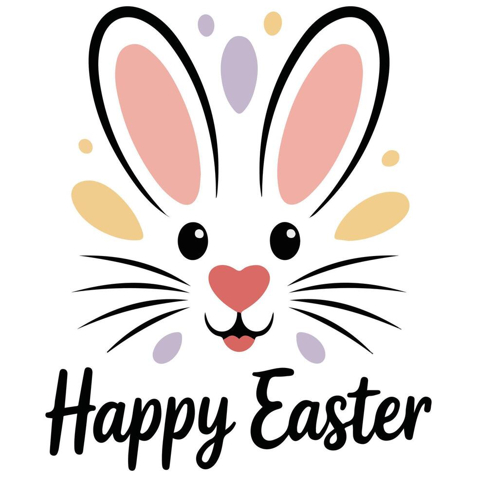 Easter bunny character holiday illustration isolated on white vector