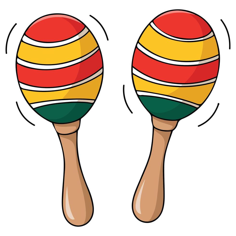 Musical maracas instrument icon isolated vector