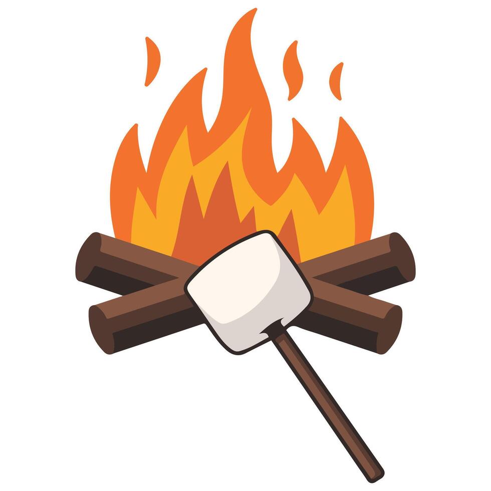Roasted marshmallow treat illustration vector