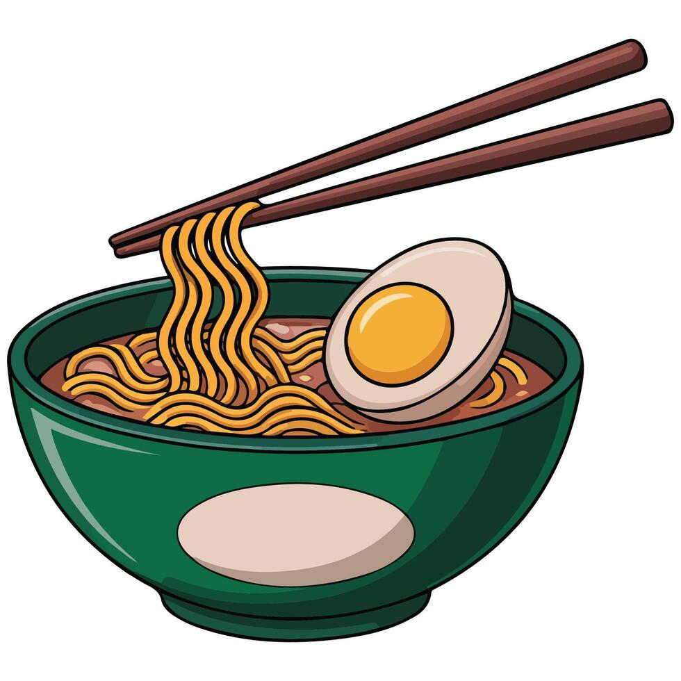 Instant noodle cup food illustration vector