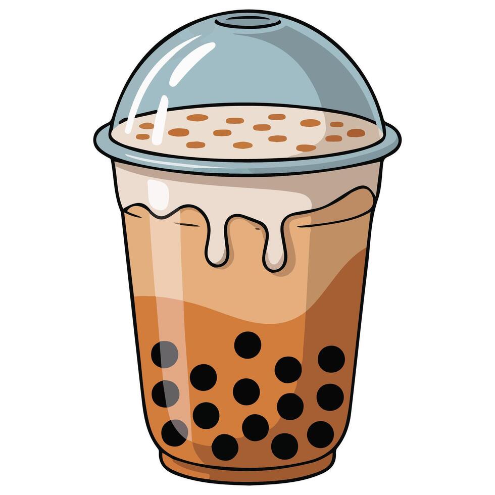 Bubble tea drink illustration isolated vector