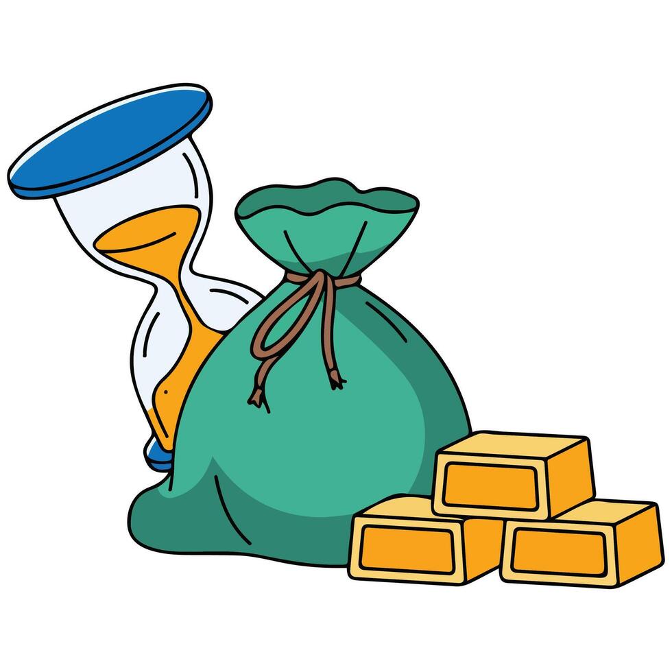 Piles of cash bars and coins luxury richness graphic vector