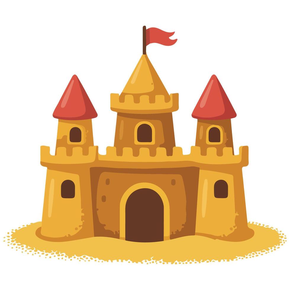 Playful beach sandcastle designs summer vacation collection vector