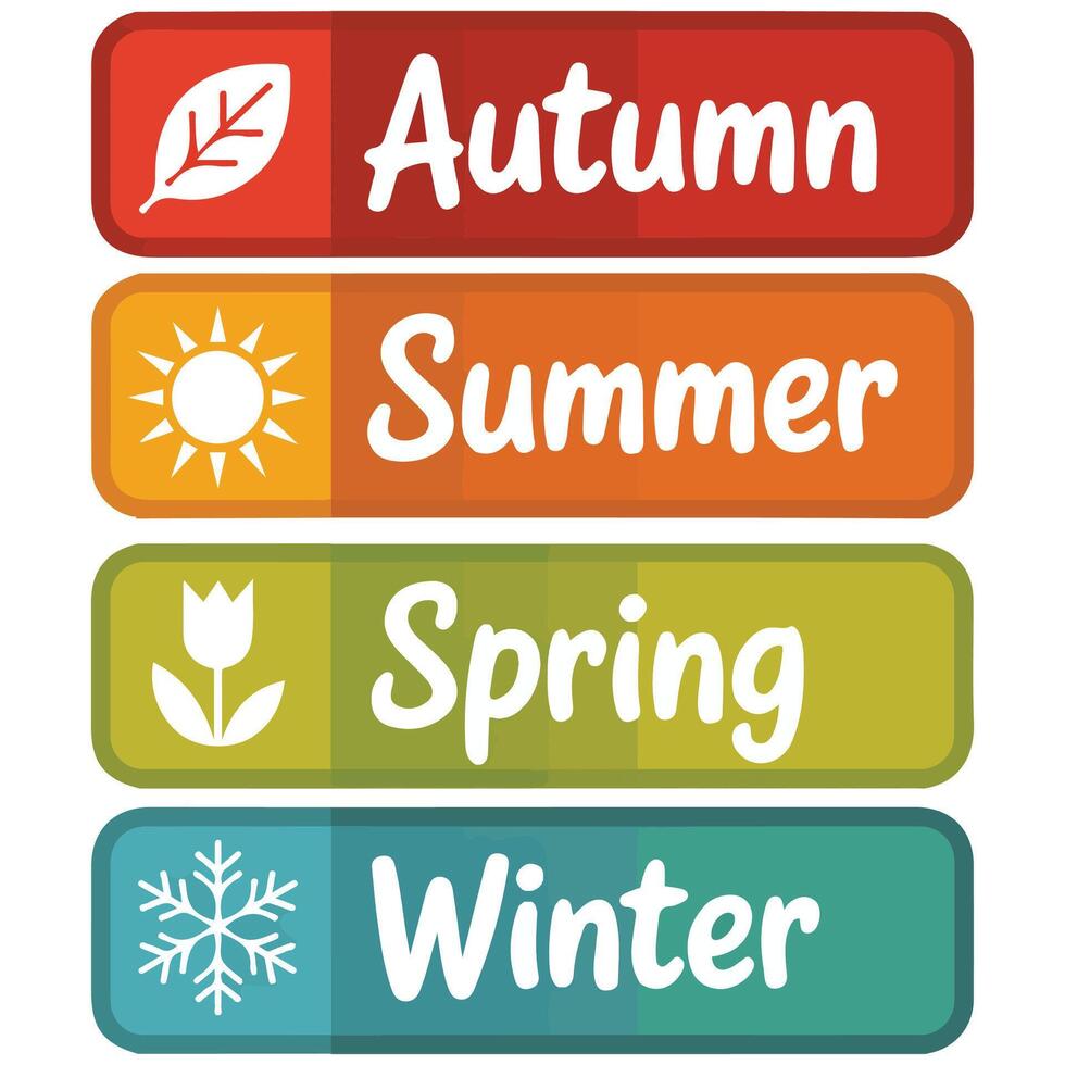 Four seasonal weather changes isolated illustration on white background vector