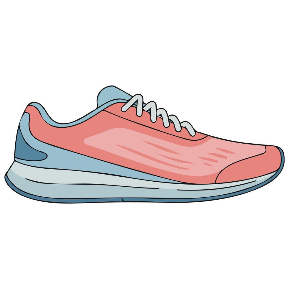 Pink athletic running shoe sports icon vector