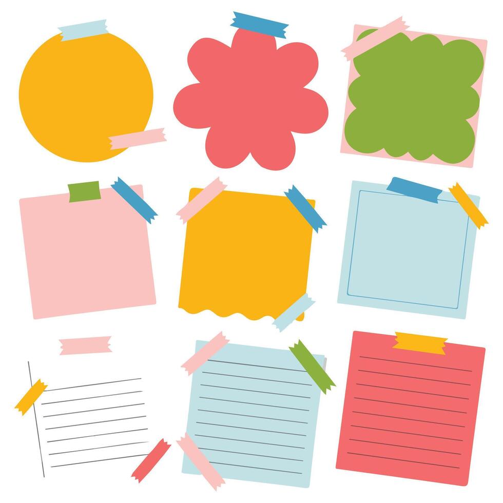 Colorful sticky notes collection illustration vector