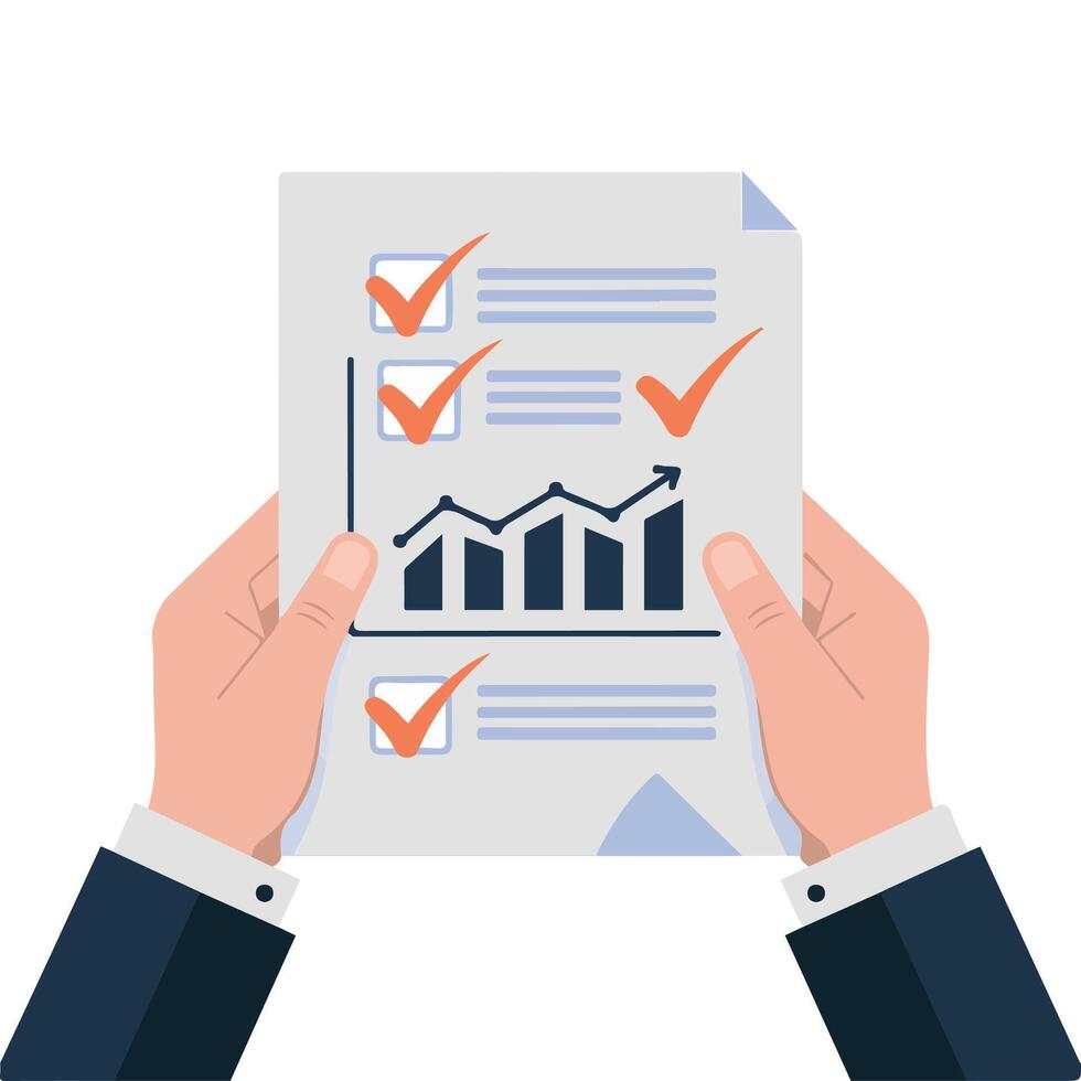 Checklist document quality control illustration vector