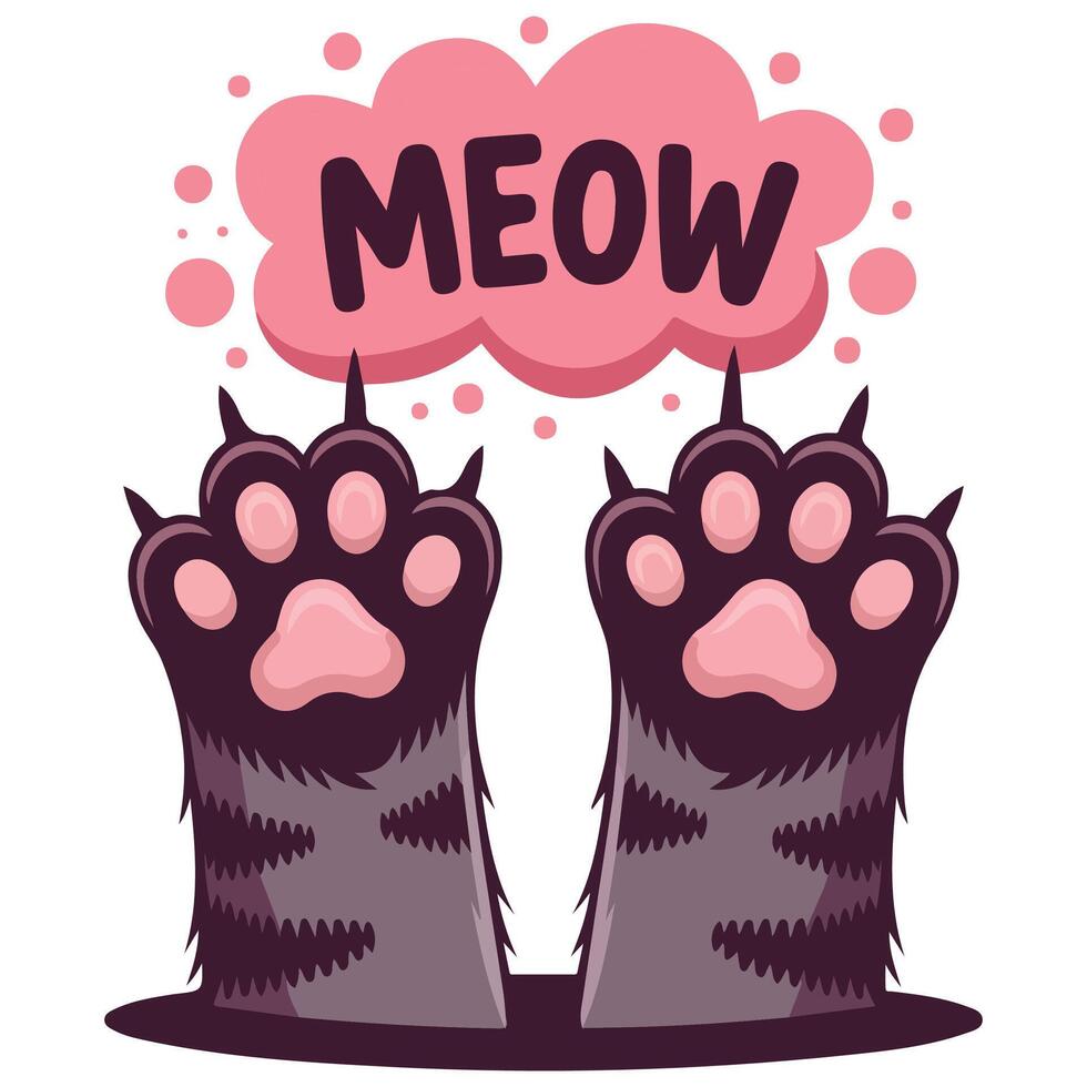 Cat paw scratch marks animal illustration vector