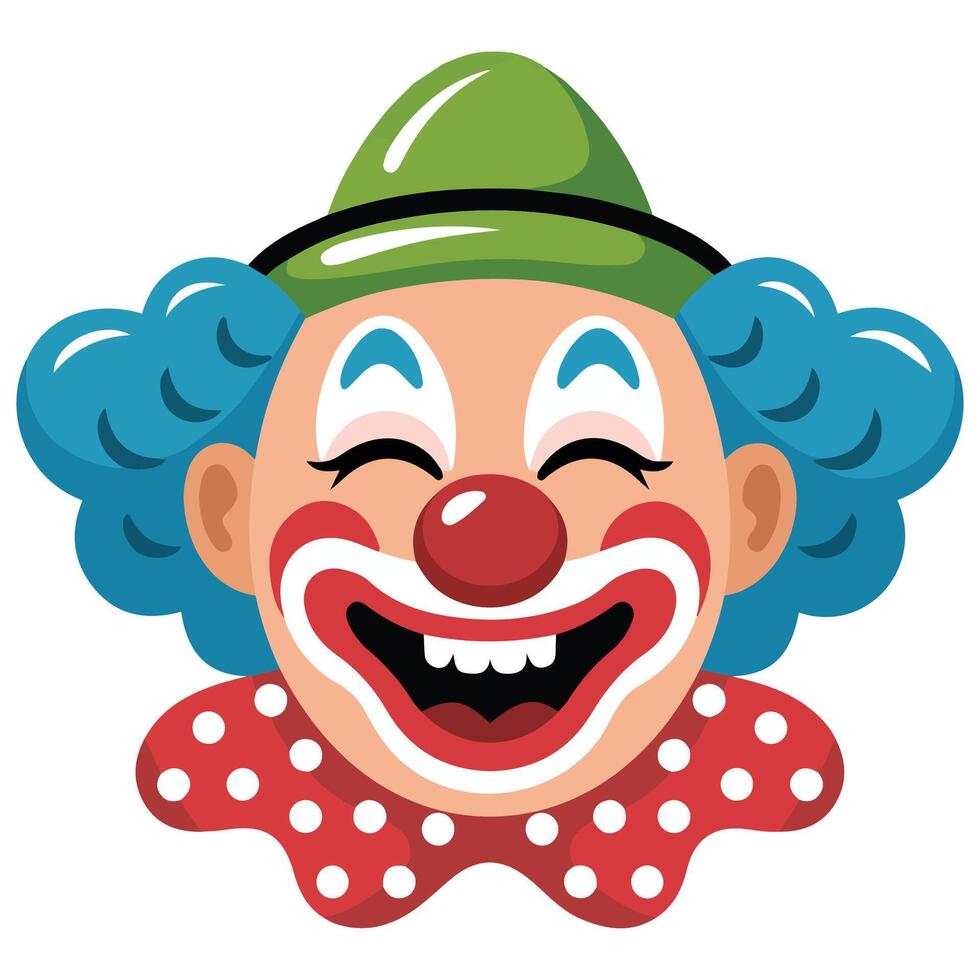 Spooky clown face with exaggerated features Halloween art vector