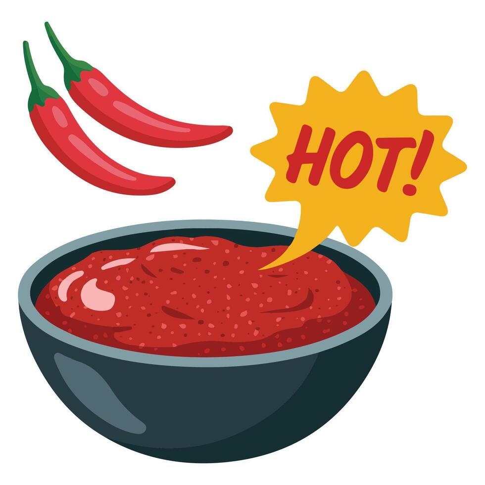 Spicy cobek ulekan with green and red chili Indonesian vector