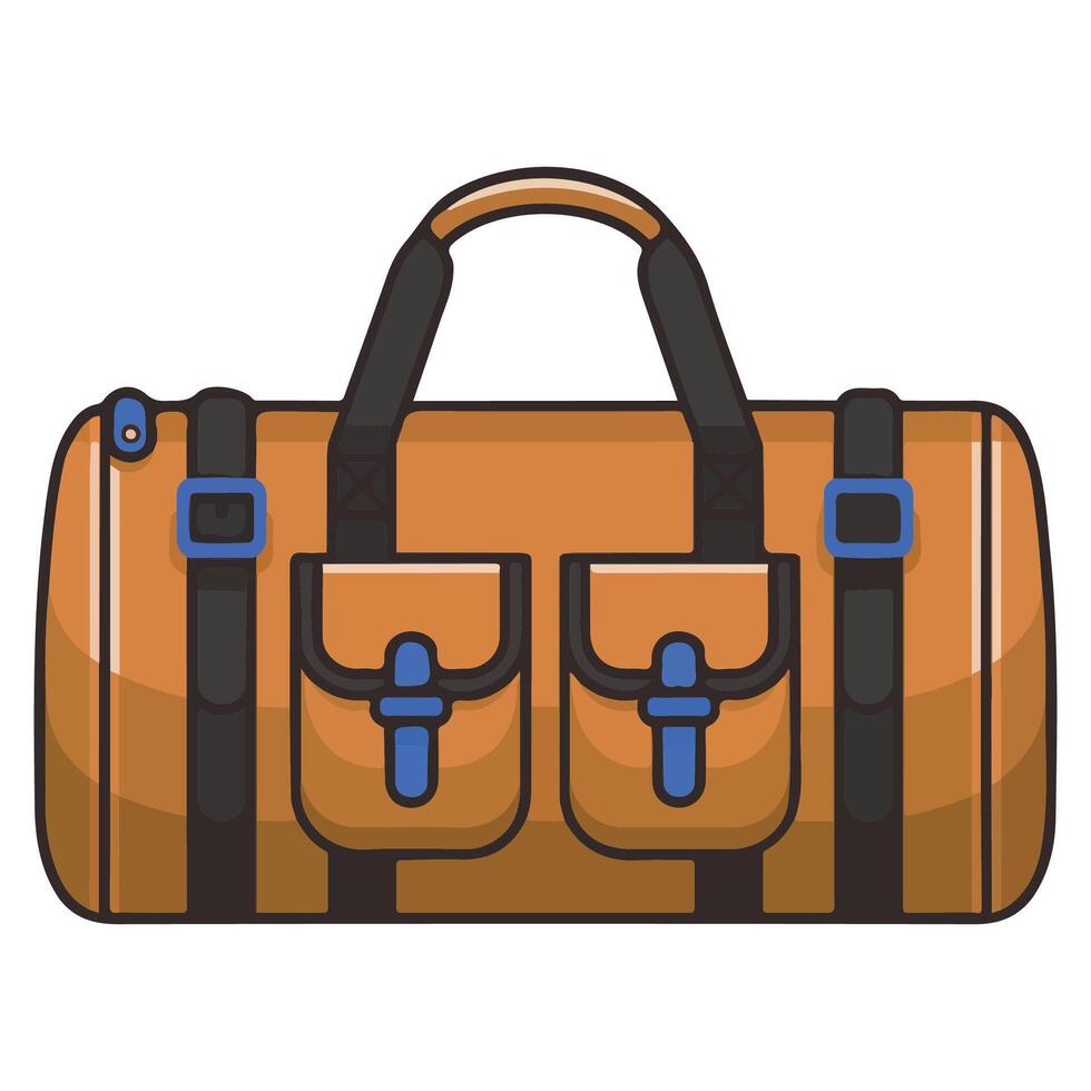 Athletic training backpack with straps and compartments vector