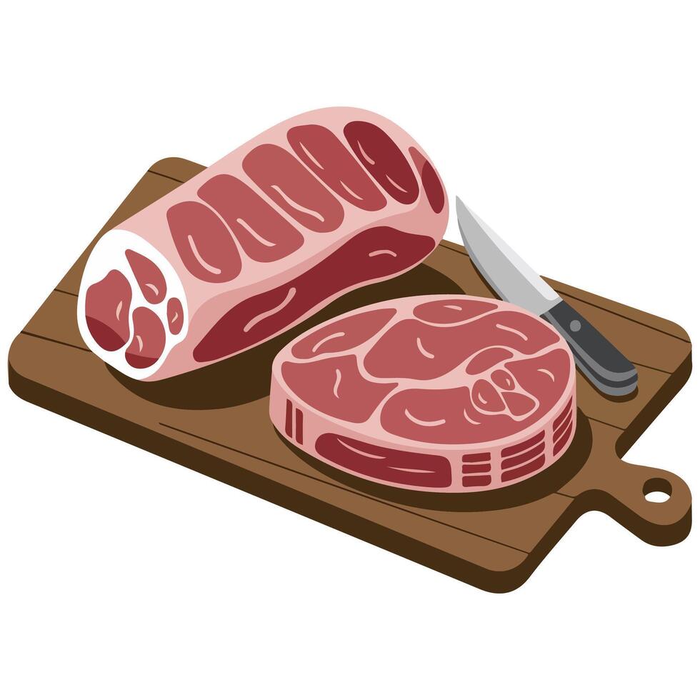 Butcher shop style animal protein collection vector