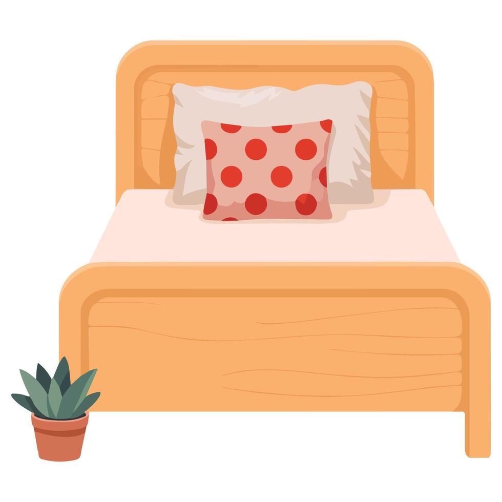 Comfortable bedroom setup with blanket and mattress vector