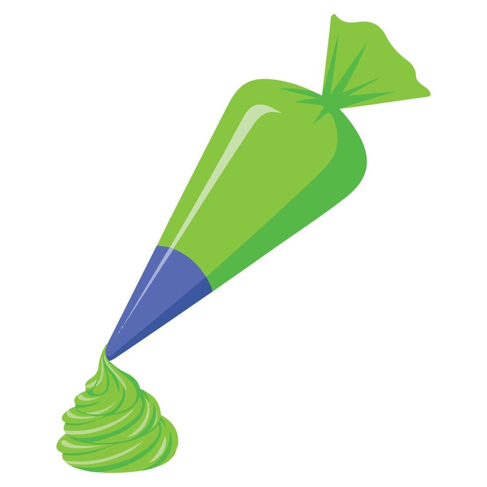 Decorating pastry bag with icing dessert vector