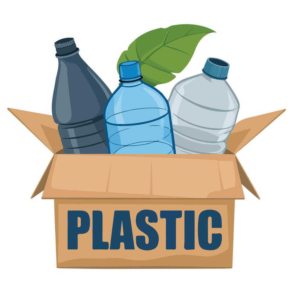 Eco friendly plastic bottle recycling box image vector