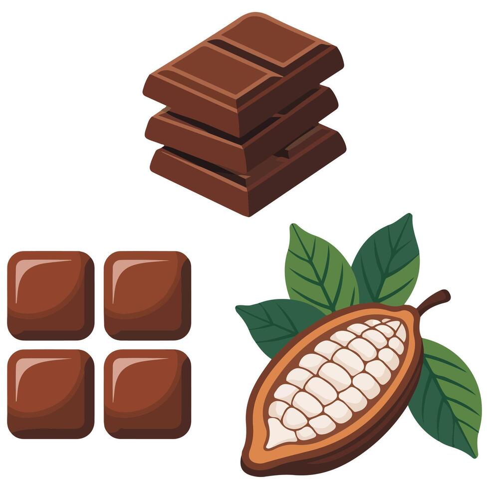 Delicious cocoa treats with decorative leaf vector