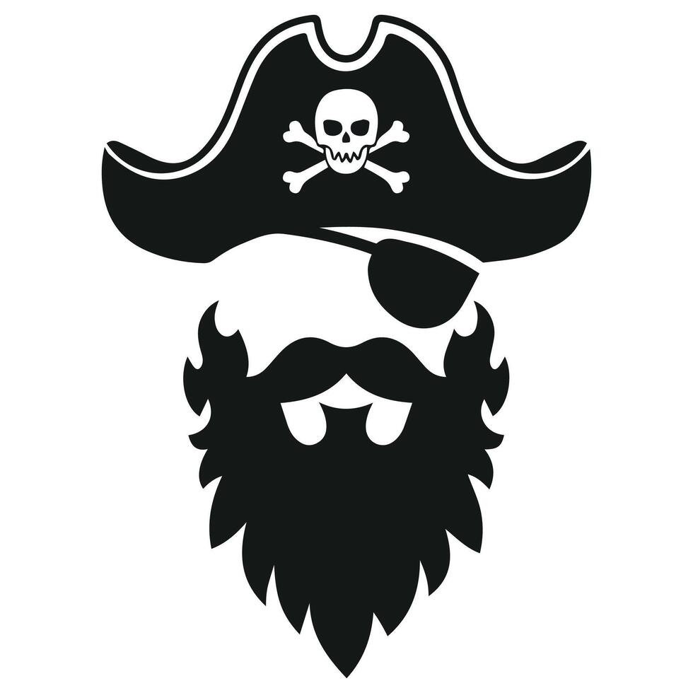 Classic buccaneer hat graphic isolated white vector