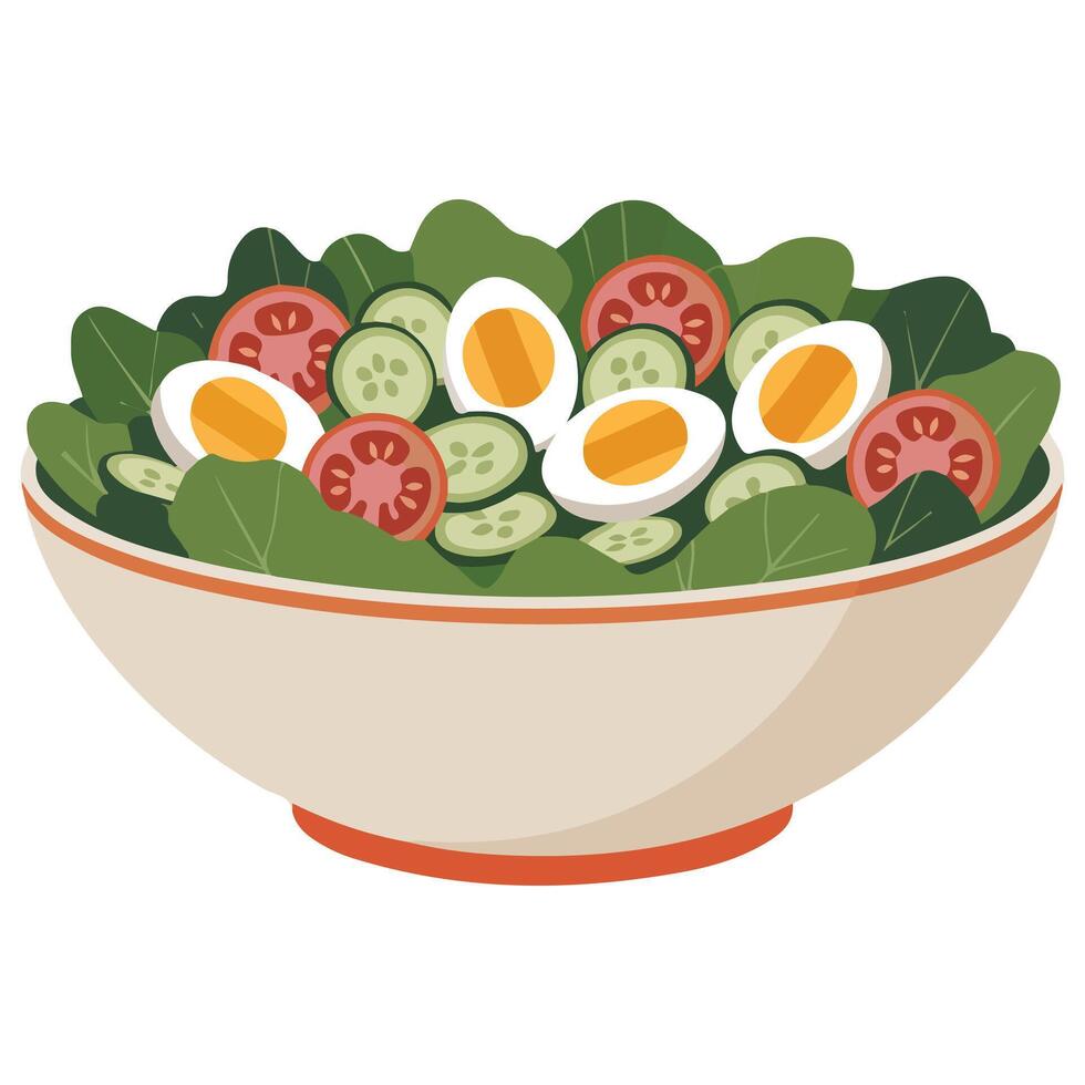 Colorful nutritious veggie salad graphic vector